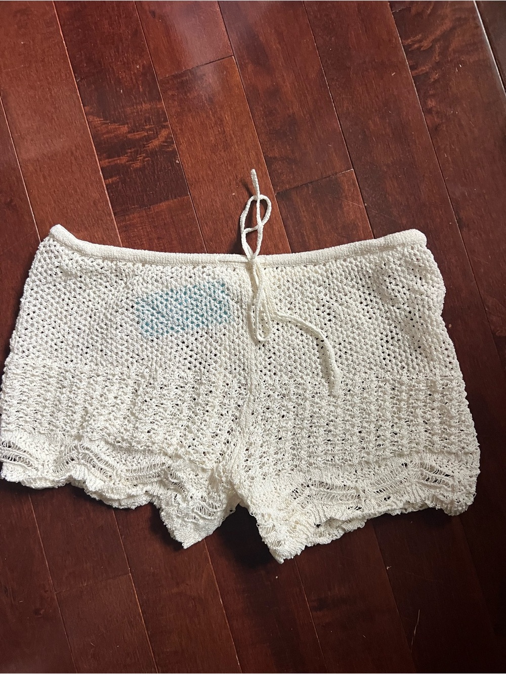 H&M Cream Crocheted Drawstring Lounge Shorts